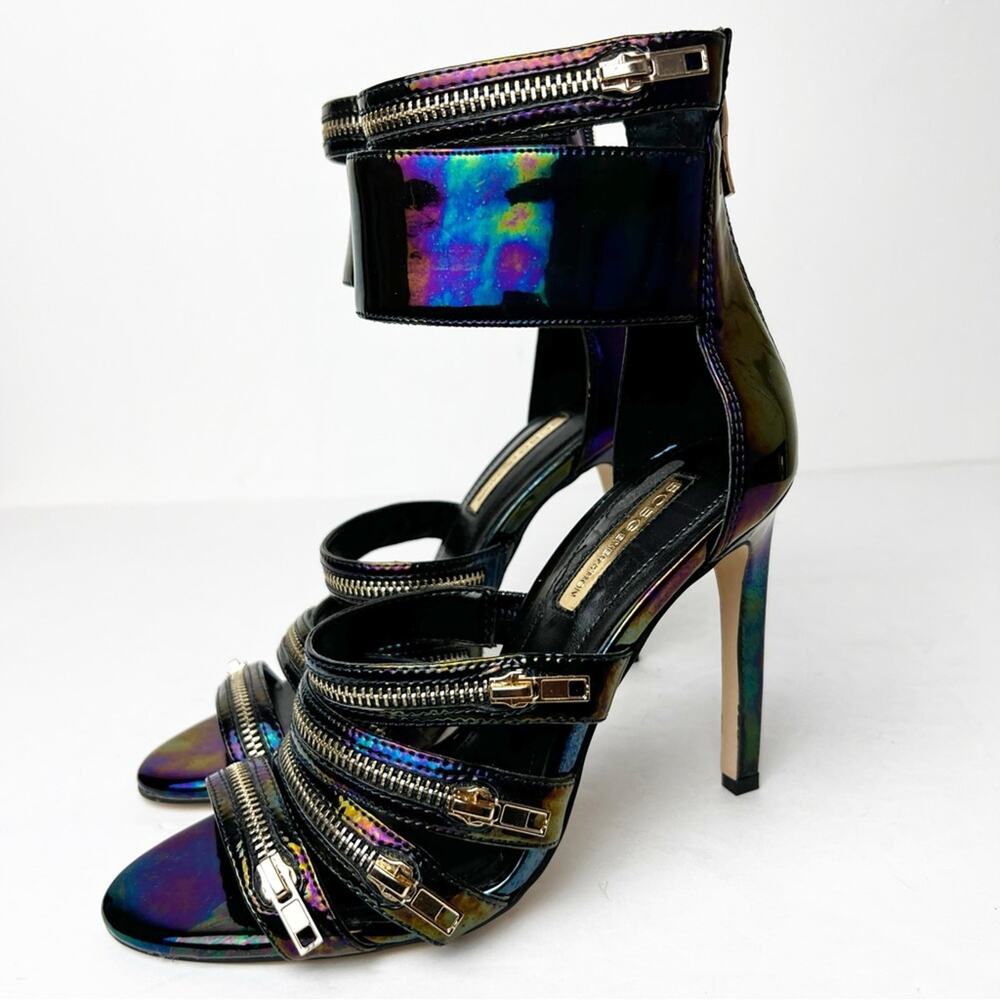 SZ 7 BCBGeneration Multicolor Translucent Zipper Heels